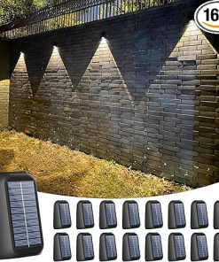 Brighter Solar Fence Lights 16 Pack Waterproof for Outdoor Use