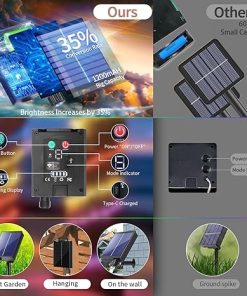 1200 LED Solar Starburst Lights with Remote Waterproof for Outdoors 2