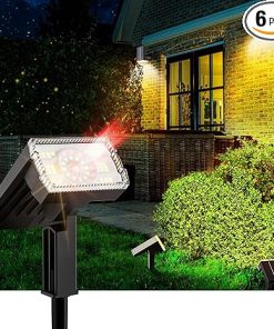 Outdoor Solar Spot Lights IP67 Waterproof with 58 LEDs 3 Modes 6 Pack