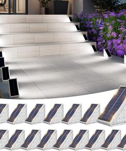 Solar Step Lights Outdoor 16 Pack Waterproof LED for Deck and Patio