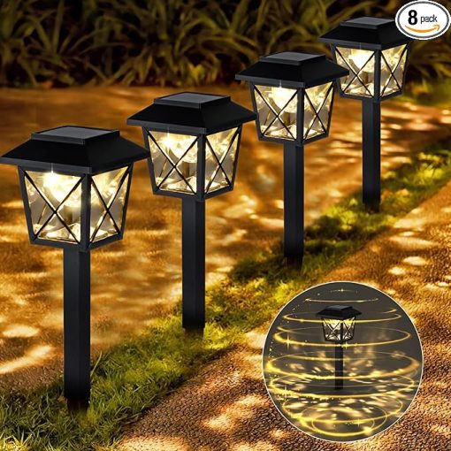 8 Pack Large Waterproof Solar Lights with 2 Modes for Outdoor Decor