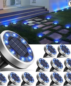 16 Pack Solar Ground Lights Outdoor IP65 Waterproof Pathway Lights