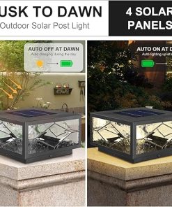 Outdoor Waterproof Solar Fence Post Lights with Remote Control 2
