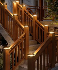 12 Pack 4×4 Solar Fence Post Cap Lights Waterproof Black Outdoor 2