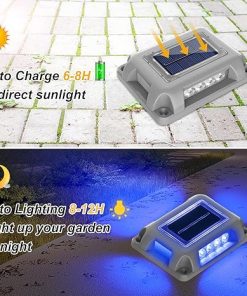 Solar Deck Lights 12 Pack Waterproof LED Driveway Pathway Lighting 2