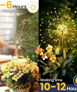 GIGALUMI 120LED Solar Garden Lights 8-Pack for Outdoor Decor 2
