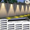 Solar Fence Lights 16 Pack RGB Warm White LED Dusk to Dawn Outdoor