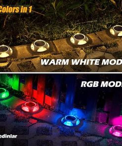 Solar Deck Lights Outdoor LED Pathway Markers Waterproof 12 Pack 2