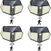 Outdoor Solar Motion Sensor Lamp 4 Pack IP65 Waterproof 6000K LED
