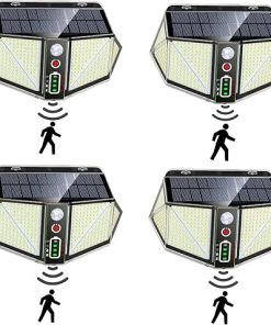 Outdoor Solar Motion Sensor Lamp 4 Pack IP65 Waterproof 6000K LED