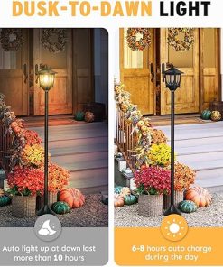 Solar Lamp Post Light Waterproof for Outdoor Patio and Porch Decor 2