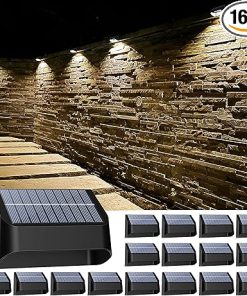 16 Pack Solar Fence Lights with RGB Colors for Outdoor Spaces