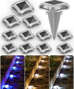 Solar Driveway Deck Lights 12 Pack Waterproof Color Changing LED