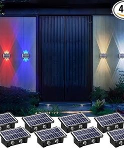 Solar Wall Lights Up and Down Waterproof IP65 4 Pack for Garden