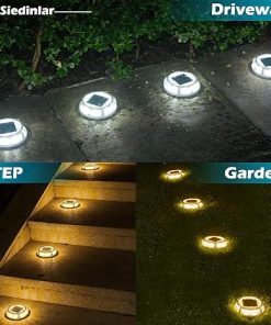Solar Deck Lights 12 Pack Waterproof 16 LEDs for Pathway Garden 2