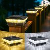 Solar Fence Lights 8-Pack IP67 Waterproof Auto On/Off Warm White RGB 3