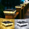 Upgraded Solar Post Cap Lights 6 Pack for 4×4 5×5 Deck Fences