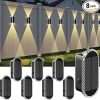 Solar Fence Lights Outdoor – 3000/4000/6000K 3 Modes,Up & Down Lighting IP65 Waterproof Fence Lights Solar Powered, Solar Wall Lights Outdoor for Backyard/Garden/Patio/Garage and Wall decor (8 pack)