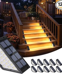 12 Pack LED Solar Step Lights for Outdoor Use Waterproof IP67