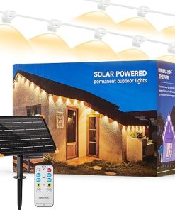 50ft Solar Outdoor Lights with 30 LEDs, Remote Control, Waterproof