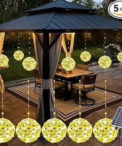 Solar Christmas Ball Lights 5 Pack 200LED Waterproof Globe String Lights