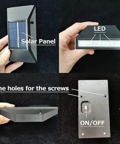 LED Solar Wall Lamps Waterproof for Outdoor Patio Deck Lighting 2 Pack 2