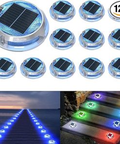 Quntis RGB Solar Deck Lights 12 Pack with 11 Modes for Outdoor Use