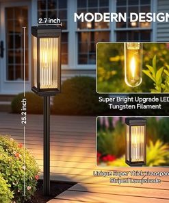 Upgraded 6 Pack Solar Pathway Lights Auto On Off Outdoor Decor 2