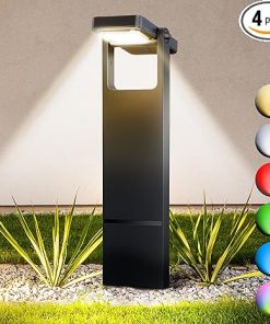 Solar Pathway Lights 4 Pack, 360° Adjustable, IP65 Waterproof 200LM