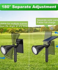 Outdoor Waterproof Solar Spot Lights Adjustable 180° for Garden 8 Pack 2