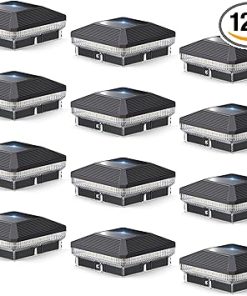 12 Pack Solar Post Lights Outdoor 40 LEDs 30 Lumens Waterproof