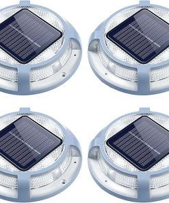 Solar Deck Lights Outdoor Waterproof 12 LED 1200mAh 4 Pack White