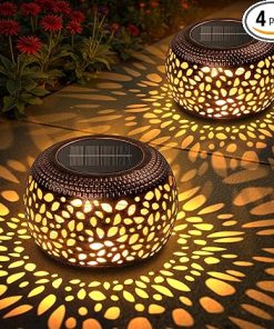 Outdoor Waterproof Solar Lanterns 4 Pack Vintage Garden Lights