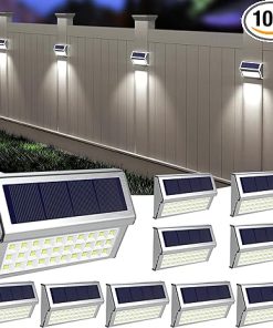 Solar Lights Outdoor 10 Pack Waterproof 30 LED Deck Post Lamps