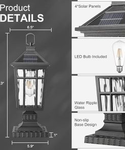 Portable Solar Post Light Waterproof Table Lamp for Outdoor Use 2