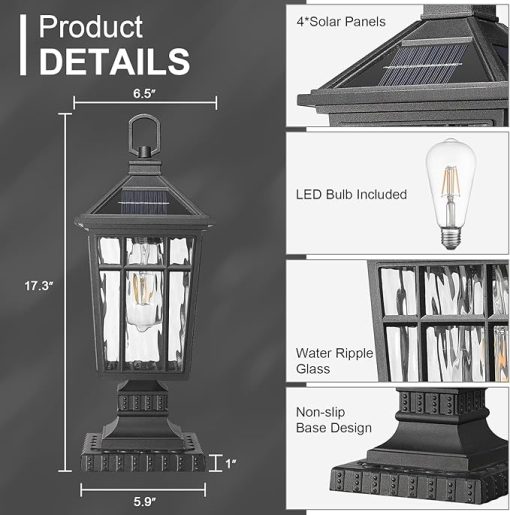 Portable Solar Post Light Waterproof Table Lamp for Outdoor Use - Image 2