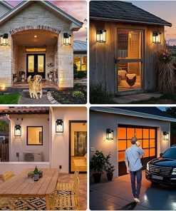 Solar Wall Lights with Motion Sensor Waterproof Outdoor Lighting 2 Pack 2