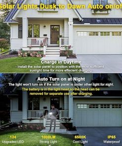 Solar Motion Sensor Lights Outdoor with Remote and 3 Modes, 4 Pack 2