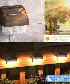 High Bright Solar Deck Lights IP67 Waterproof 6 Pack for Outdoor Use 2