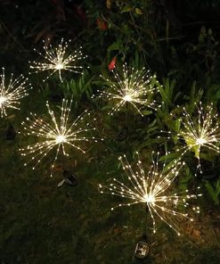 6 Pcs Solar Garden Firework Lights 200 LED Twinkling String Lights 2