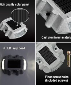 12 Pack Solar Deck Lights Outdoor LED Waterproof Warning Step Lights 2