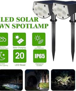 Solar Spotlights 4 Pack 20 LEDs Waterproof Landscape Wall Lights 2