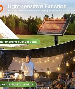 Addlon 106FT Solar String Lights with Remote and 54 G40 Bulbs 2