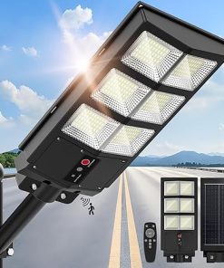 Solar Street Lights Outdoor 6500K Motion Sensor LED Dusk to Dawn