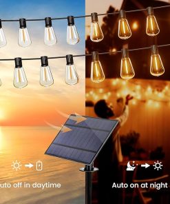 OHLUX 120FT Solar String Lights with Remote and Dimmable LED Bulbs 2