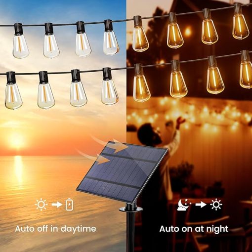 OHLUX 120FT Solar String Lights with Remote and Dimmable LED Bulbs - Image 2