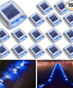 Solar Driveway Lights 16 Pack IP68 Waterproof LED Markers for Pathway