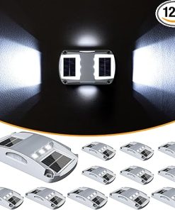 Solar Dock Lights 12 Pack Waterproof LED Driveway and Pathway Lights