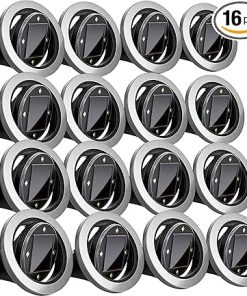 Solar-Powered Swivel Disk Lights Set of 16 for Outdoor Use
