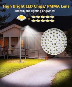 Outdoor Solar Street Lights with Motion Sensor Remote Control 2500lm 2